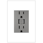 Adorne Dual Plus Size USB Outlet - Magnesium