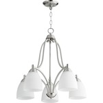 Barkley Nook Chandelier - Satin Nickel / Satin Opal
