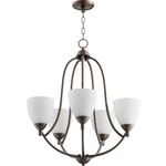 Barkley Chandelier - Oiled Bronze / Satin Opal