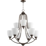 Barkley Chandelier - Oiled Bronze / Satin Opal