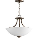 Barkley Pendant / Semi-Flush Ceiling Light - Oiled Bronze / Satin Opal