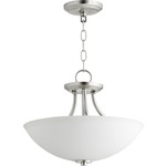 Barkley Pendant / Semi-Flush Ceiling Light - Satin Nickel / Satin Opal