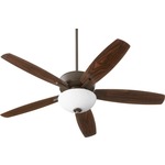Breeze Ceiling Fan with Bowl Light - Oiled Bronze / Walnut Blades / White