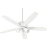 Breeze 52 Inch Ceiling Fan with 3 Bell Shape Lights - Studio White / Studio White / Satin Opal