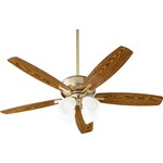 Breeze Ceiling Fan with Four Lights - Aged Brass / Walnut Blades