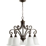 Bryant Nook Chandelier - Satin Opal / Oiled Bronze