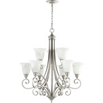 Bryant Chandelier - Faux Alabaster / Classic Nickel