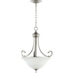 Bryant Bowl Pendant - Faux Alabaster / Classic Nickel