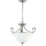 Bryant Pendant / Semi-Flush Ceiling Light - Faux Alabaster / Classic Nickel
