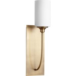 Celeste Rectangle Wall Sconce - Aged Brass / Satin Opal