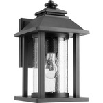 Crusoe Outdoor Wall Light - Noir / Clear Seeded