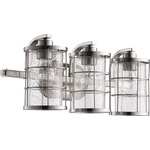 Ellis Bathroom Vanity Light - Satin Nickel / Clear Seeded