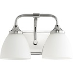 Enclave Bathroom Vanity Light - Polished Nickel / Satin Opal