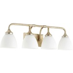 Enclave Bathroom Vanity Light - Aged Silver Leaf / Satin Opal