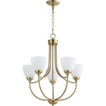 Enclave Chandelier - Aged Brass / Satin Opal