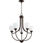 Enclave Chandelier - Oiled Bronze / Satin Opal