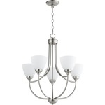 Enclave Chandelier - Satin Nickel / Satin Opal