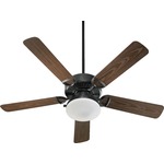 Estate Patio Uni Ceiling Fan with Light - Old World / Walnut Blades / Satin Opal Glass