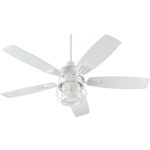 Galveston Outdoor Ceiling Fan with Light - Studio White / Studio White Blades / Clear Seeded
