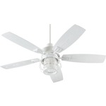 Galveston Outdoor Ceiling Fan with Light - Studio White / Studio White / Clear Seeded
