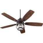 Galveston Outdoor Ceiling Fan with Light - Toasted Sienna / Walnut Blades / Clear Seeded