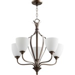 Jardin Chandelier - Oiled Bronze / Satin Opal