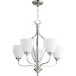 Jardin Chandelier - Satin Nickel / Satin Opal