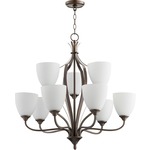 Jardin Chandelier - Oiled Bronze / Satin Opal