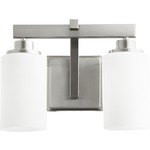 Lancaster Bathroom Vanity Light - Satin Nickel / Satin Opal