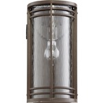 Larson Outdoor Lantern Wall Light - Oiled Bronze / Clear Hammered