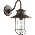 Moriarty Outdoor Wall Light - Oiled Bronze / Clear Seeded