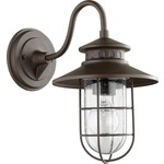 Moriarty Outdoor Wall Light - Oiled Bronze / Clear Seeded