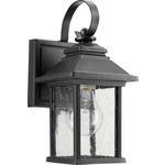 Pearson Outdoor Wall Light - Noir / Clear Seeded