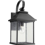 Pearson Outdoor Wall Light - Noir / Clear Seeded