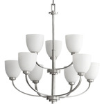 Reyes Chandelier - Classic Nickel / Satin Opal