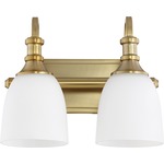 Richmond Bathroom Vanity Light - Satin Opal / Aged Brass