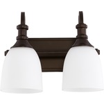 Richmond Bathroom Vanity Light - Satin Opal / Oiled Bronze