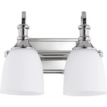 Richmond Bathroom Vanity Light - Satin Opal / Polished Nickel