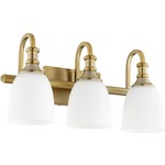 Richmond Bathroom Vanity Light - Satin Opal / Aged Brass