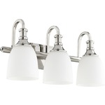 Richmond Bathroom Vanity Light - Satin Opal / Polished Nickel