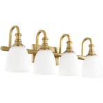 Richmond Bathroom Vanity Light - Satin Opal / Aged Brass