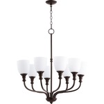 Richmond Chandelier - Satin Opal / Oiled Bronze