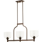 Richmond Up Island Pendant - Clear Seeded / Oiled Bronze
