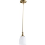 Richmond Mini Pendant - Satin Opal / Aged Brass