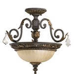 Rio Salado Semi Flush Ceiling Light - Toasted Sienna / Amber Linen