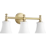 Rossington Bathroom Vanity Light - Aged Brass / Satin Opal