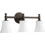 Rossington Bathroom Vanity Light - Oiled Bronze / Satin Opal