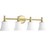Rossington Bathroom Vanity Light - Aged Brass / Satin Opal