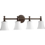 Rossington Bathroom Vanity Light - Oiled Bronze / Satin Opal