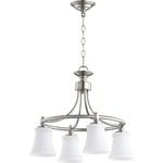 Rossington Nook Chandelier - Satin Nickel / Satin Opal